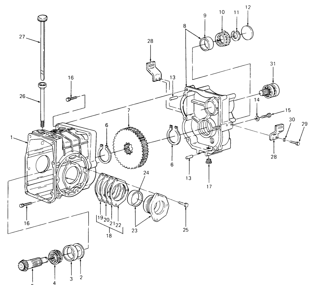 Transmission-Rear And Adapter Housings Diagram and Parts List for 1861 821060-836000-140671100-142663100 Cub Cadet Lawn Tractor